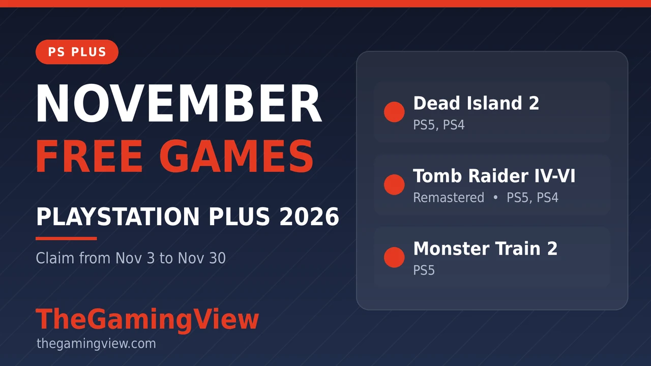 PlayStation Plus November 2026 free monthly games